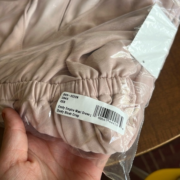 SHOW ME YOUR MUMU EMILY EMPIRE MAXI DRESS DUSTY BLUSH CRISP XXS - Picture 3 of 6